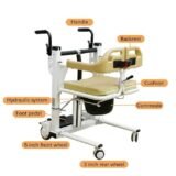Patient Lifter Hydraulic Adjustable Commode Chair(Manual Lifting)
